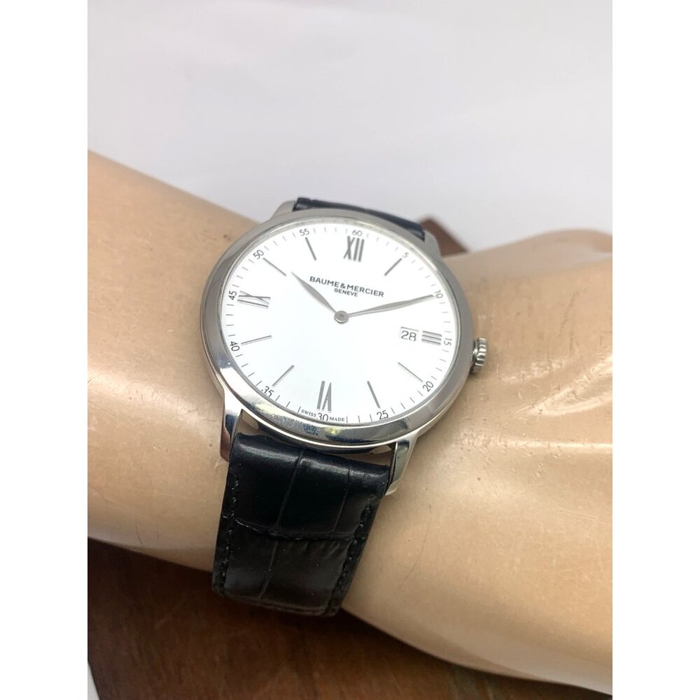 Baume & Mercier Men's Watch 10323 Classima Swiss Quartz White Dial Leather 40mm - Picture 6 of 14